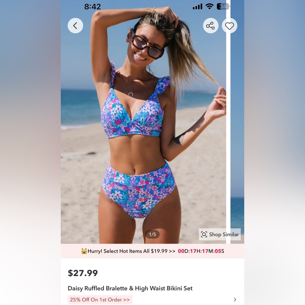 CUPSHE high waisted bikini
